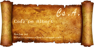 Csépe Albert névjegykártya